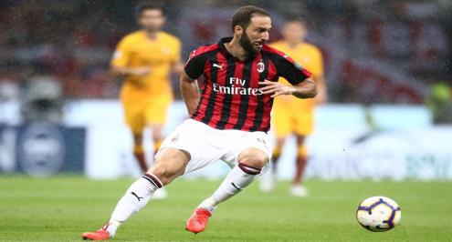 هيجواين يدعم قائمة ميلان أمام أوليمبياكوس